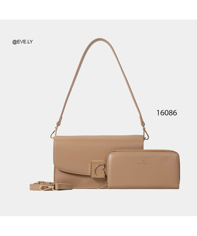 Chrisbella | حقيبة كتف أنيقة مع محفظتها